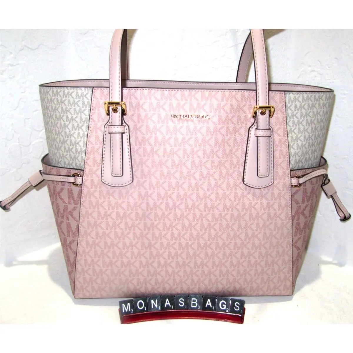 Voyager Large Powder Blush Pink Signature Tote Bag by Michael Kors
