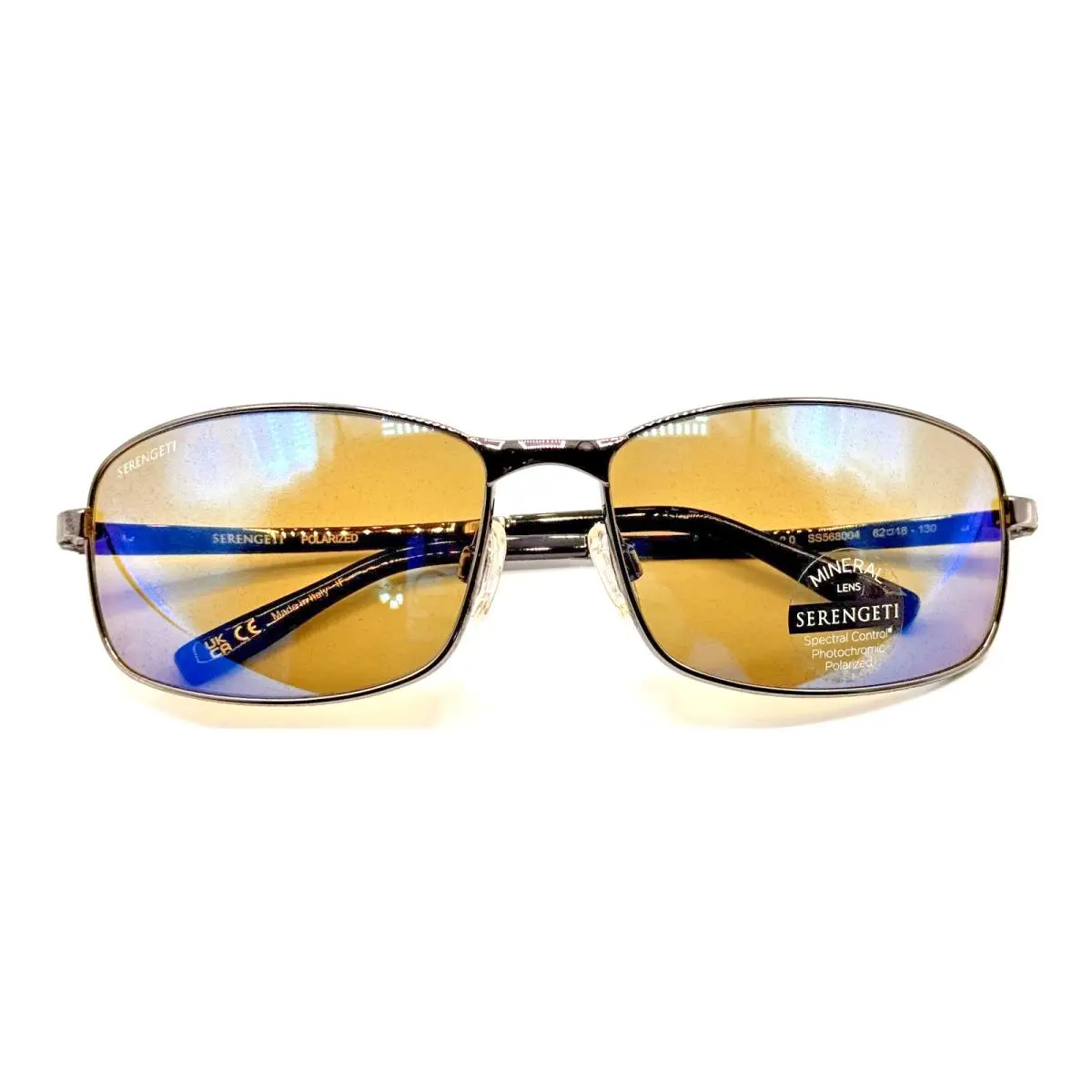 Serengeti Sunglasses Varese 2.0 Gunmetal Green Polarized Photochromic 62-16-130