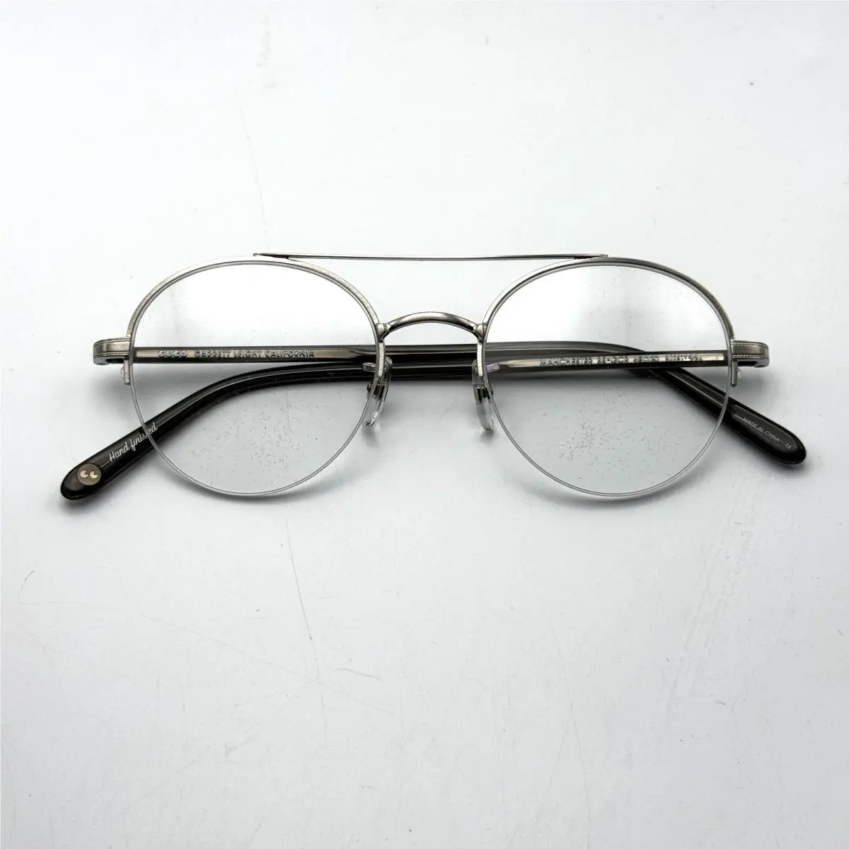 Garrett Leight Eyeglasses Frame Manchester 3037 Bs-gcr Silver Round 48-20-145