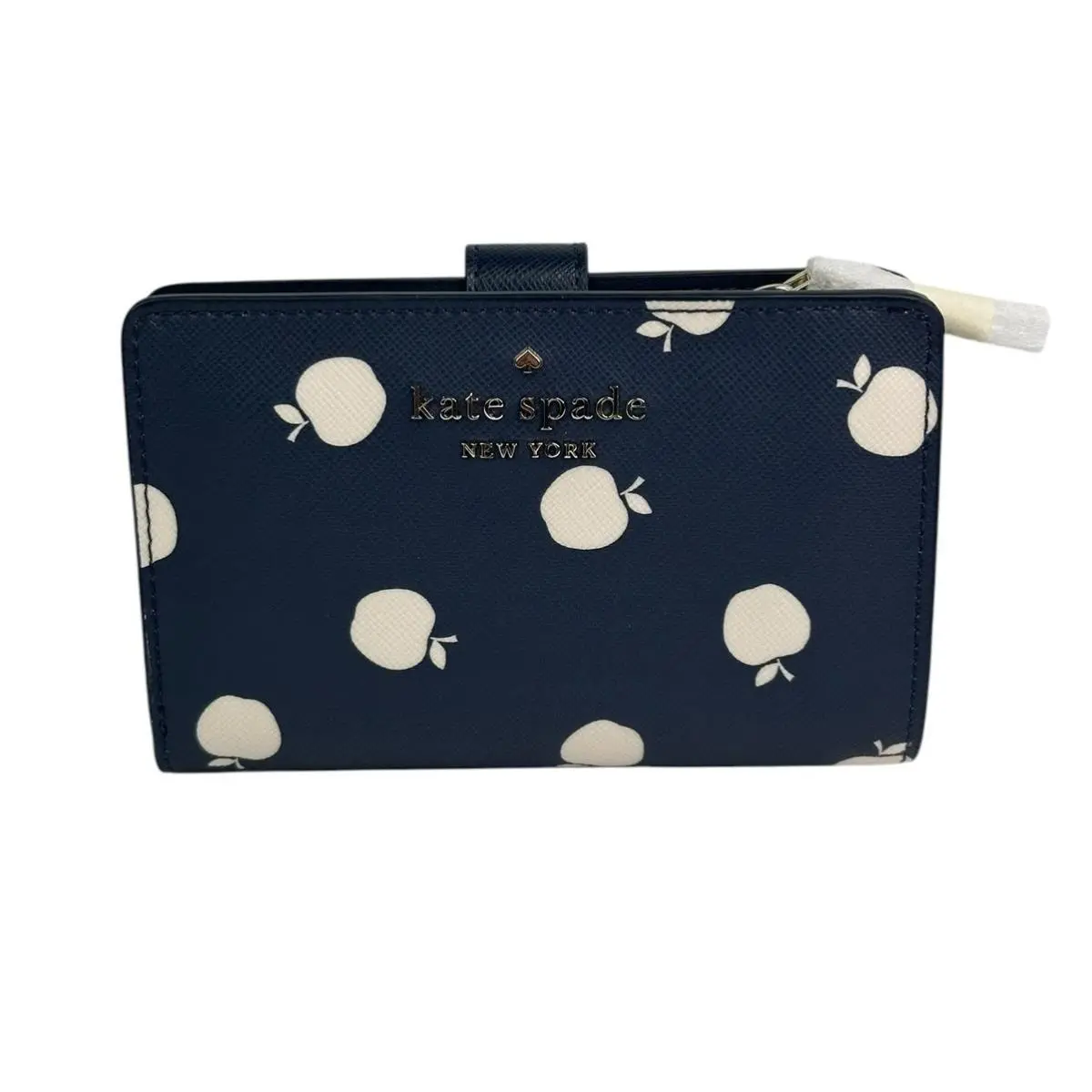 Staci Medium White Apple Compartment Bifold Wallet Blazer Blue Multi by Kate Spade