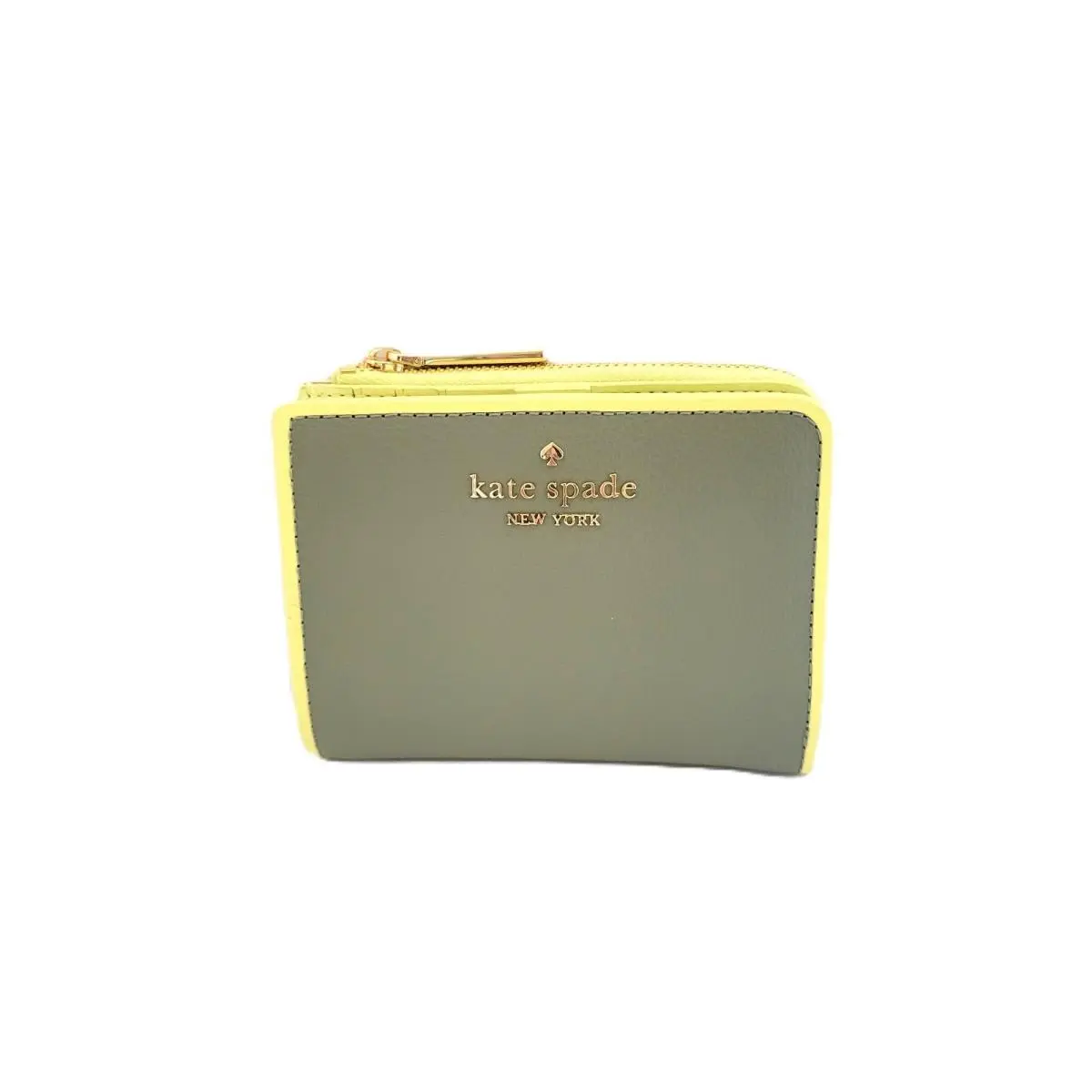 Kate Spade KN763 Small L Zip Wallet Dusky Pine Multi Colorblock Delicate Leather