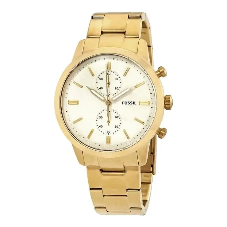 Fossil Townsman FS5348 Chronograph Yellow Gold-tone Cream Dial 44mm Quartz