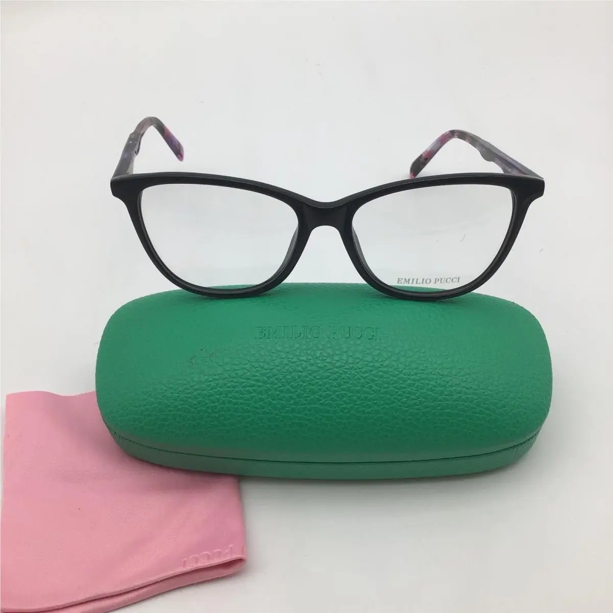 EP5095 Black Multi Color Cat Eye Eyeglasses Frames 54-16-140 by Emilio Pucci