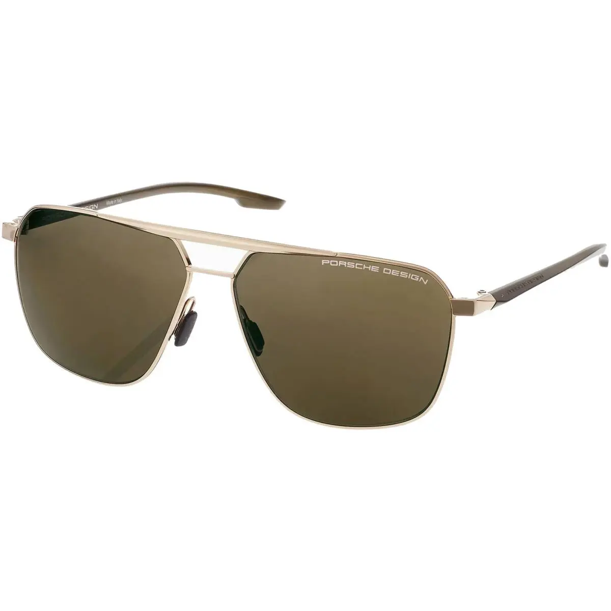 Design Cyber Tec 4 Navigator Sunglasses w/ Adjustable Nose P8949 Italy Gold-Tone/Brown (62B604) by Porsche