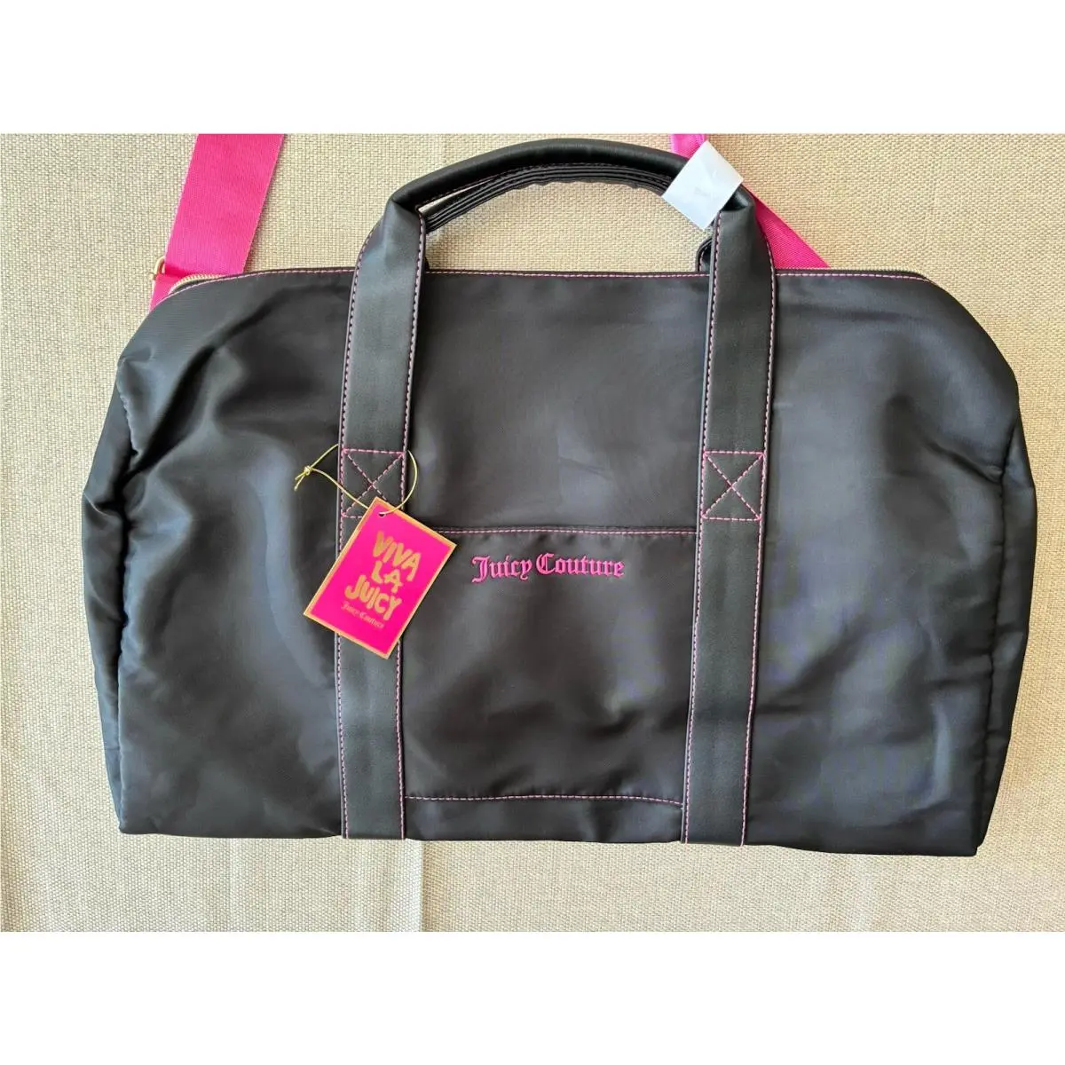 Elixir Duffel Bag Black Pink Gwp Travel Weekender w/ Tags by Juicy Couture