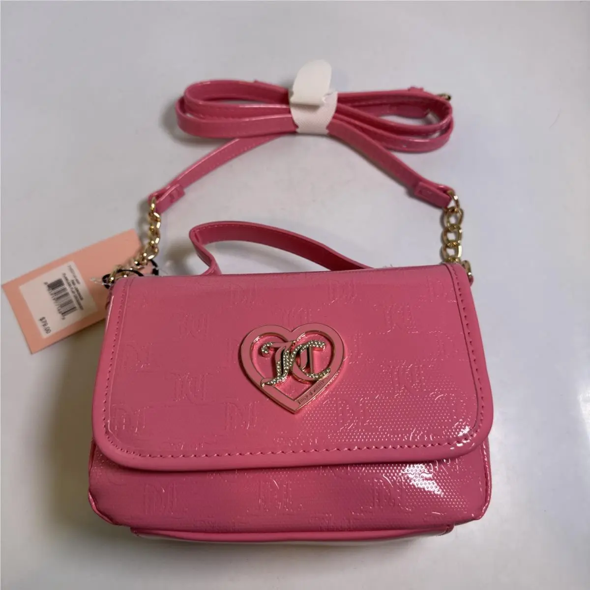 Pink Lemonade J Logos Flawless Flap Crossbody Purse Bag Heart by Juicy Couture