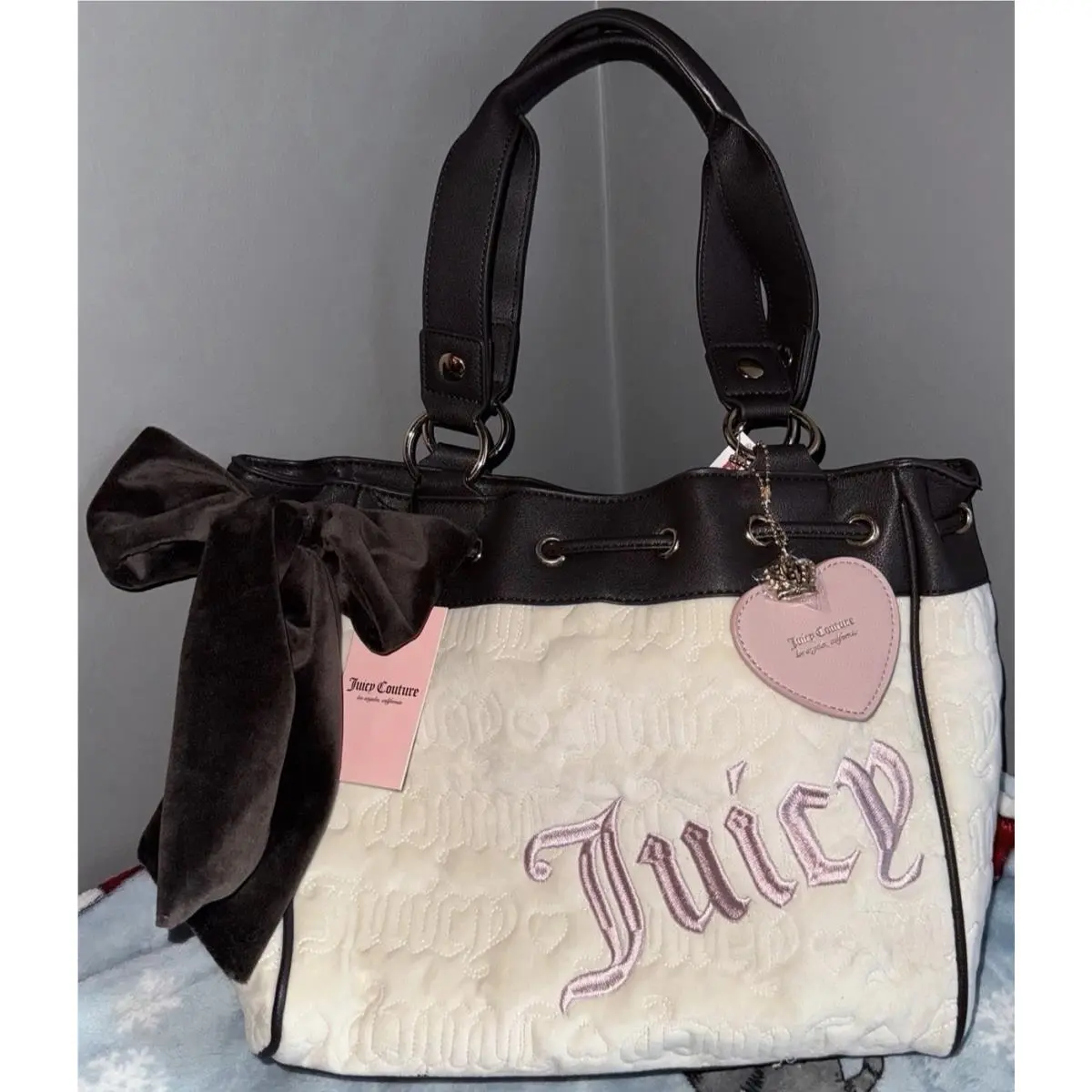 Angel Chocolate Cream Vintage Dreams Daydreamer Tote Bag by Juicy Couture