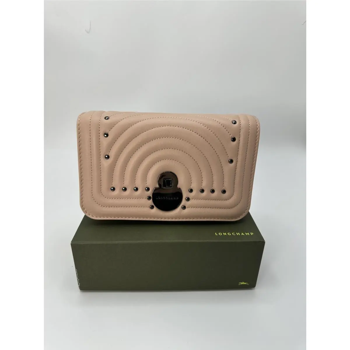 Longchamp Womens Wallet One Size Antique Pink Cavalcade Crossbody Leather