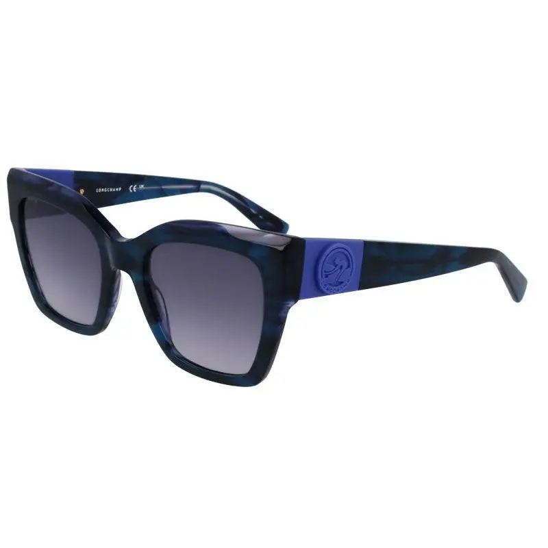 Women`s 52mm Striped Blue Sunglasses LO762S-407-52 by Longchamp