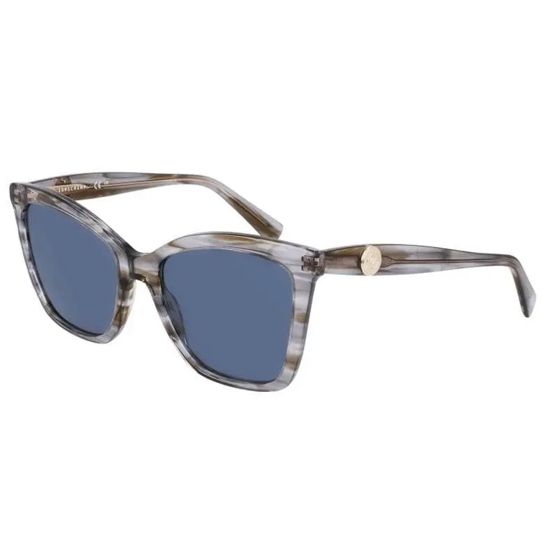 Women`s 54mm Striped Brown Grey Sunglasses LO742S-036-54 by Longchamp