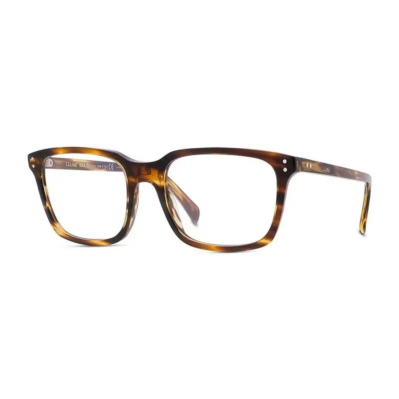 CL50081I 056 Eyeglasses Flamed Havana Acetate Clear Lenses by Celine