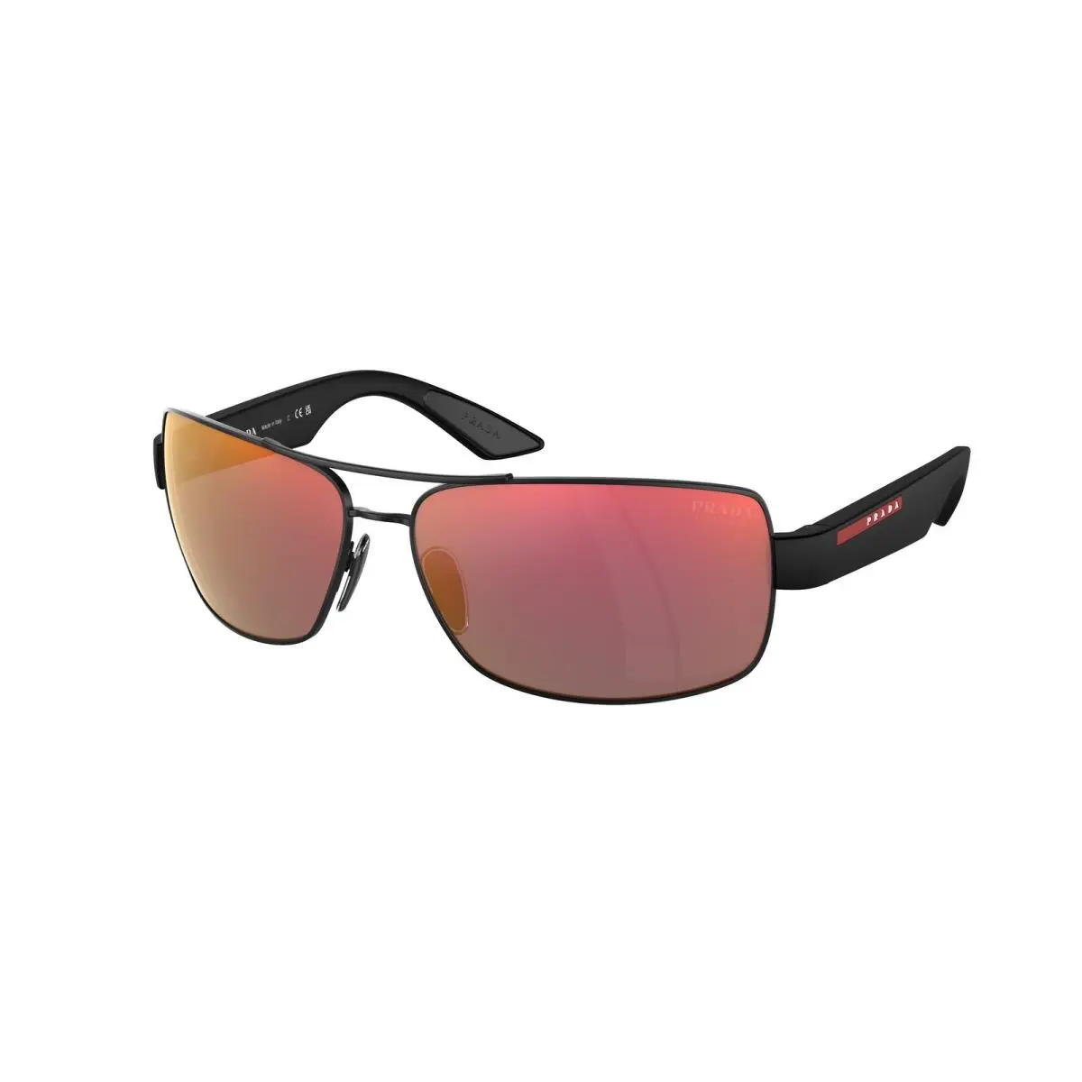 Linea Rossa PS 50 ZS Matte Black 1BO10A Size 65 Sunglasses by Prada