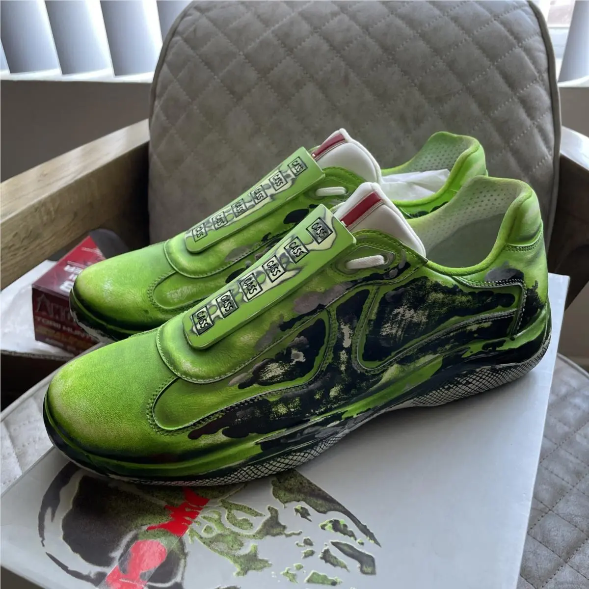 Size 10.5 US Prada Leather X Cass D3cay Cassius Hirst Sneakers - PS0906