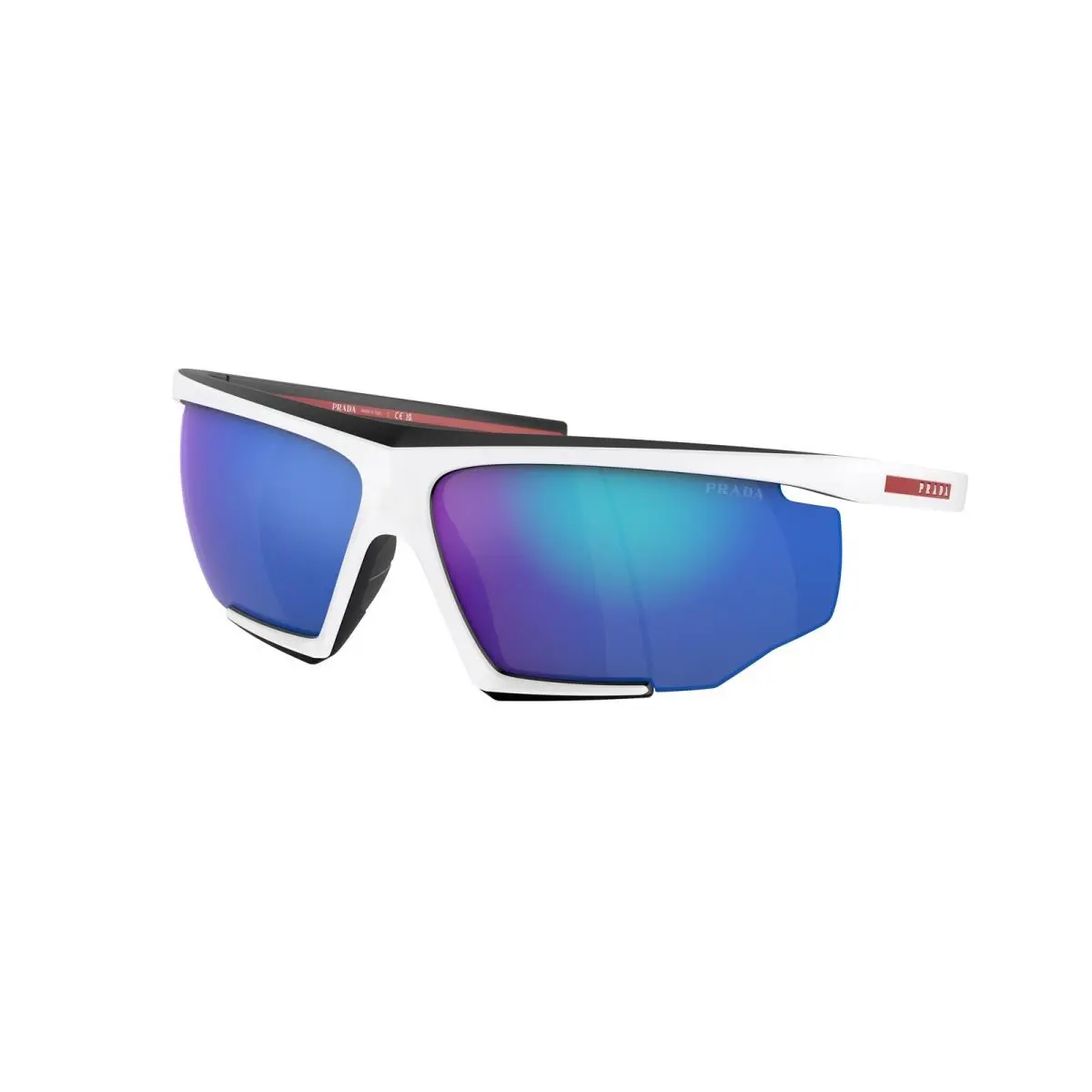 Linea Rossa PS 7 YS White/black Rubber 15K08R Size 76 Sunglasses by Prada