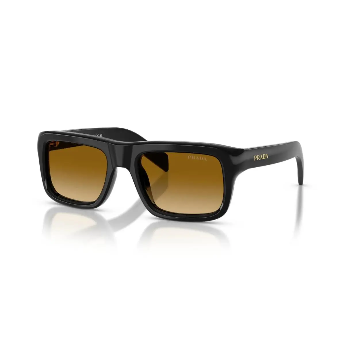 PR D11S Black/yellow Gradient Light Brown 16K10X Sunglasses by Prada