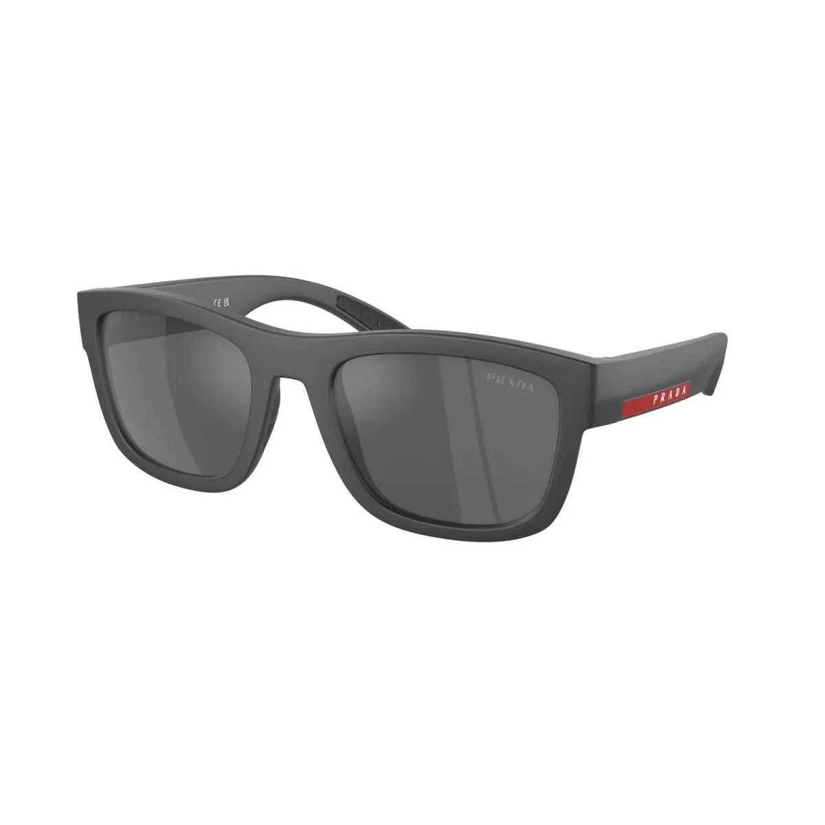 Linea Rossa PS 1 ZS Matte Grey Metal Mirror S 15P60A Size 56 Sunglasses by Prada