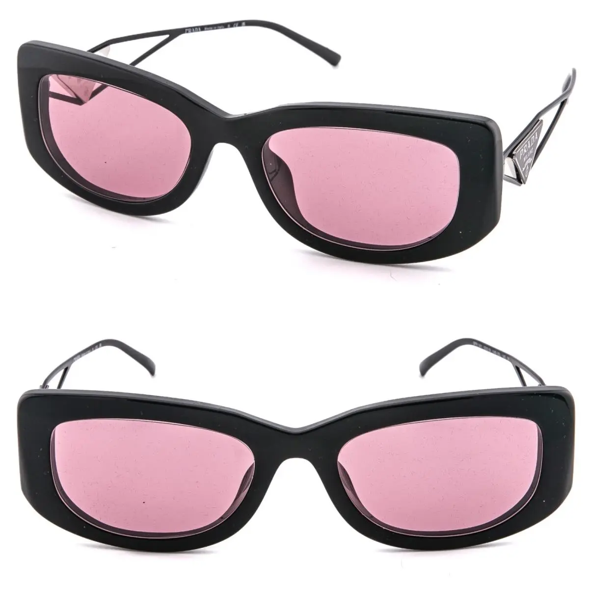 Prada 14Y Tampo Black Pink Classic Triangle Logo Unisex Metal PR14YS Sunglasses