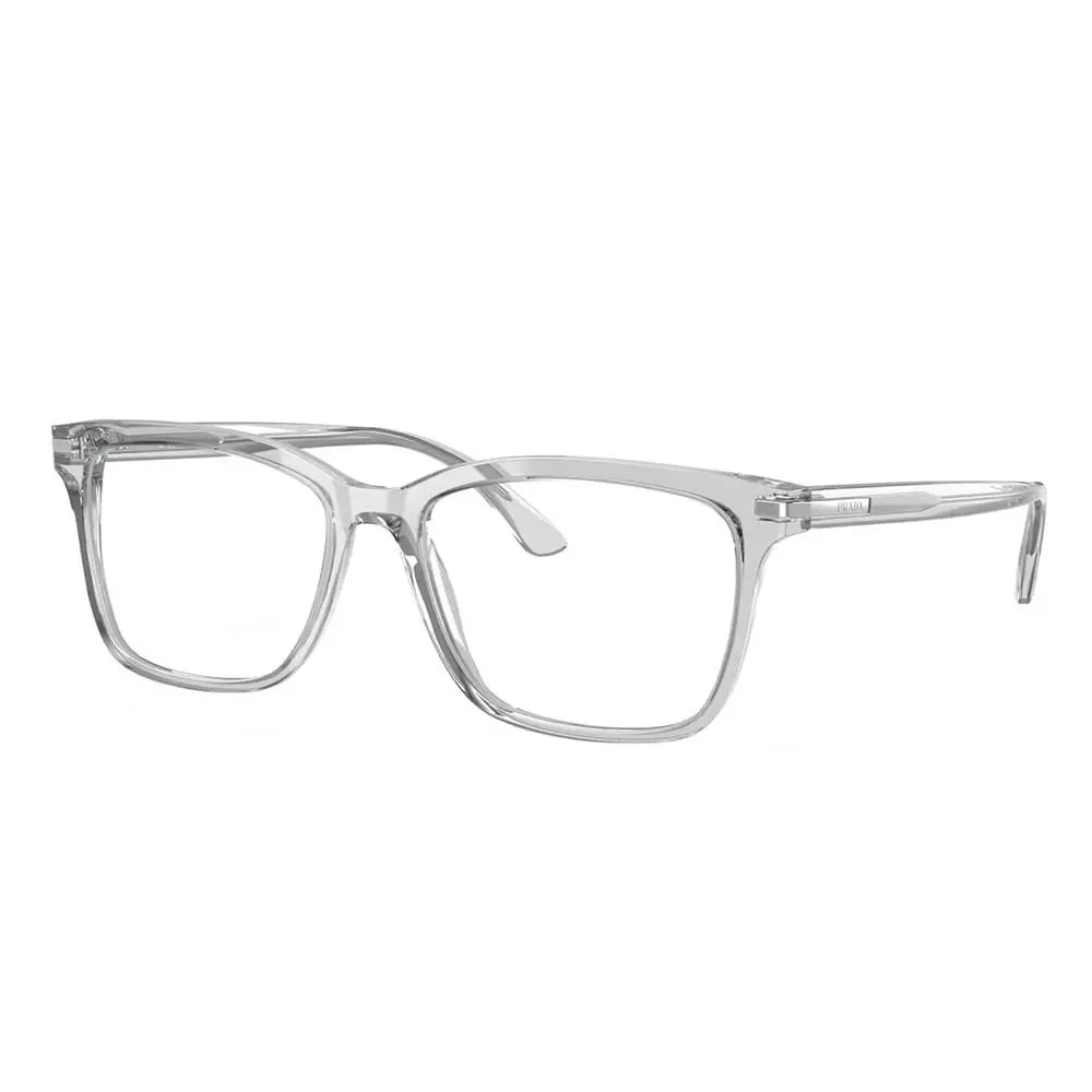 PR 14WV U431O1 Crystal Grey Plastic Rectangle Eyeglasses 56mm by Prada