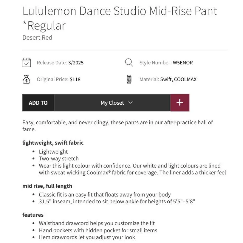 Lululemon clothing - Red 6
