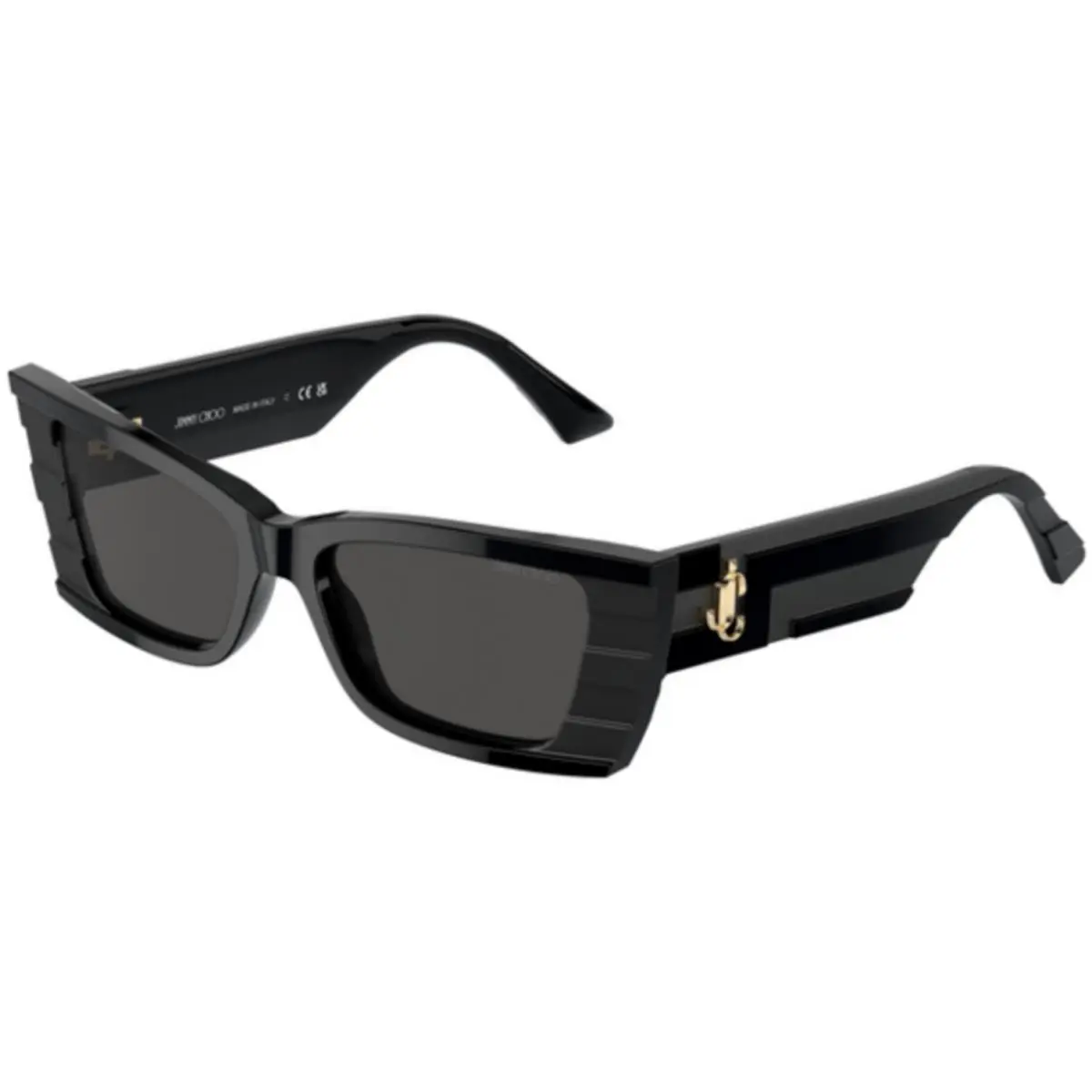 JC 5009 Shiny/matte Black / Dark Grey 500087 Size 53 Sunglasses by Jimmy Choo