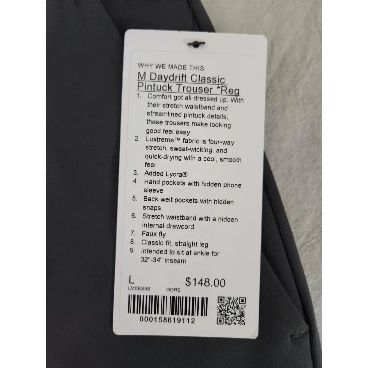 Lululemon clothing - Graphite Grey 2