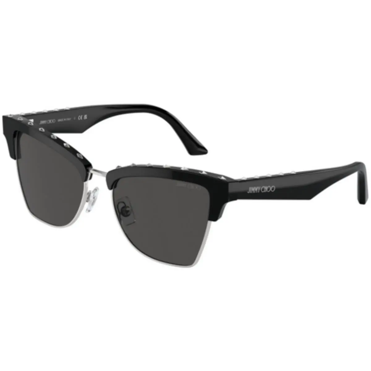 JC 5014 Black/silver / Dark Grey 500087 Size 54 Sunglasses by Jimmy Choo