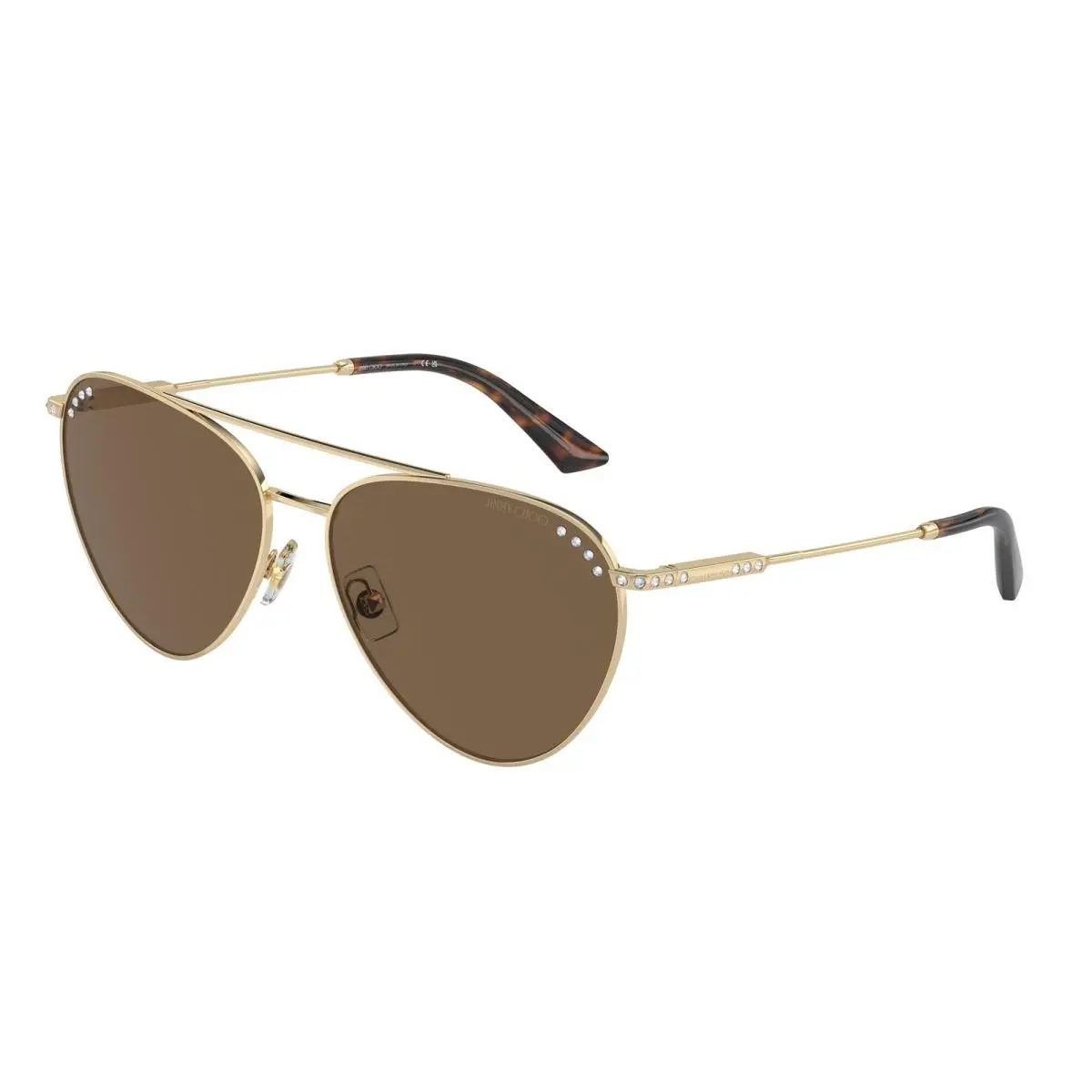 JC 4002 B Pale Gold Dark Brown 300673 Size 60 Sunglasses by Jimmy Choo
