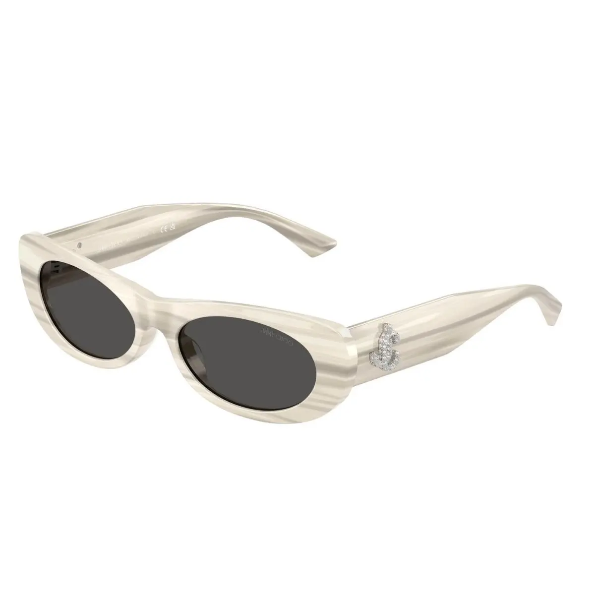 JC 5038 BU Striped White / Dark Grey 506587 Size 54 Sunglasses by Jimmy Choo