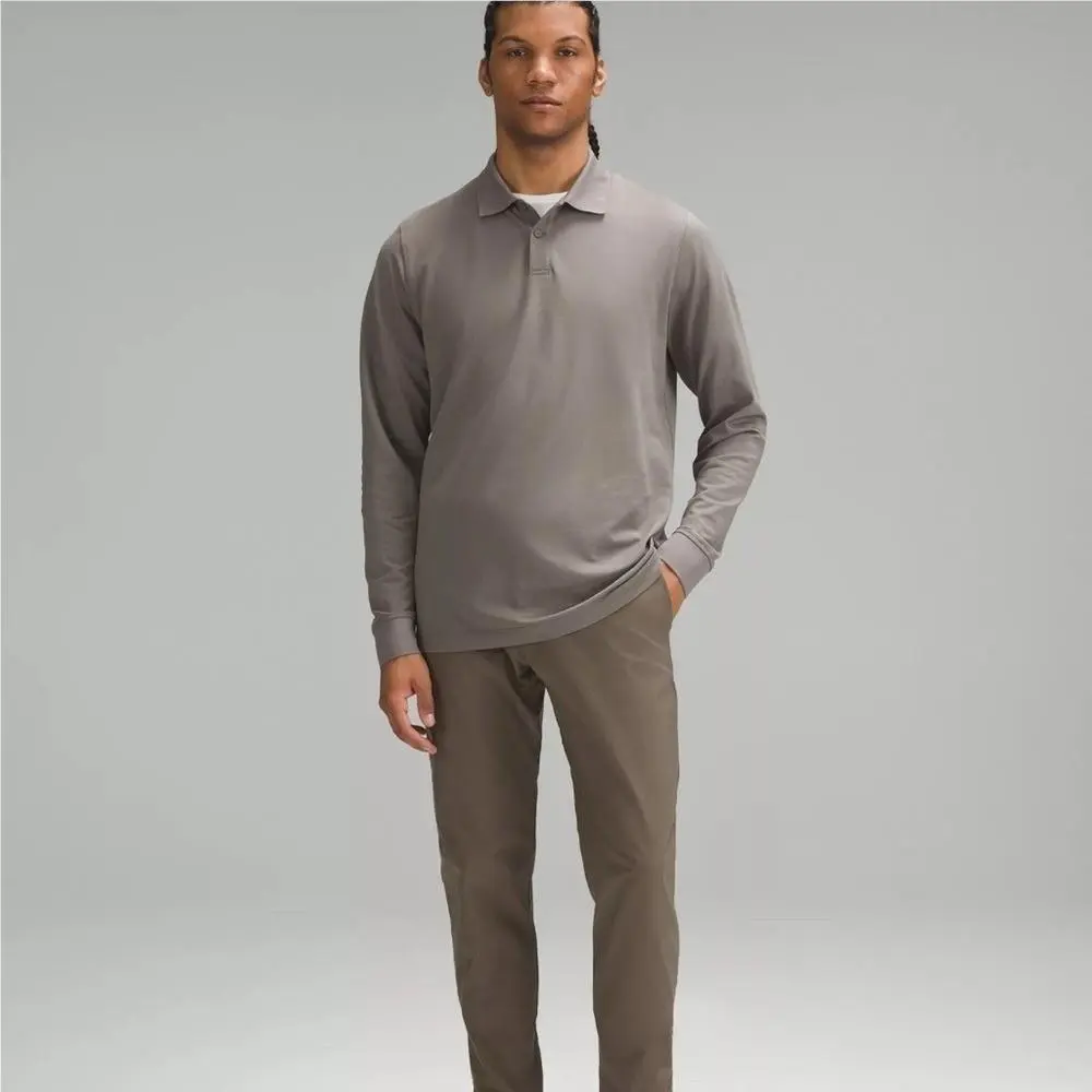 Lululemon clothing - Classic-Fit Pique Long-Sleeve Polo - Pique Polo - Gray 1