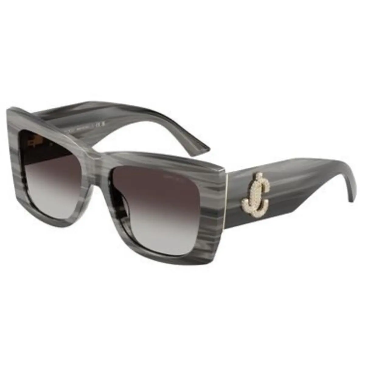 JC 5036 B Striped Black / Gradient Gray 50638G Size 54 Sunglasses by Jimmy Choo
