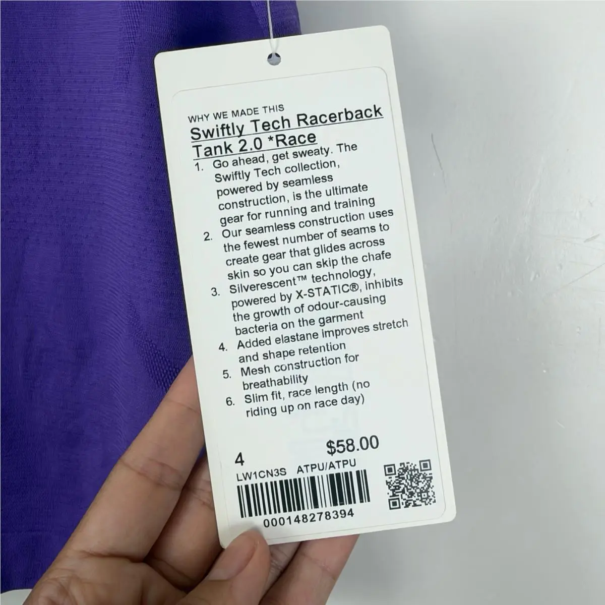 Lululemon clothing - Lululemon Swiftly Cami - Swiftly Cami - Purple 5
