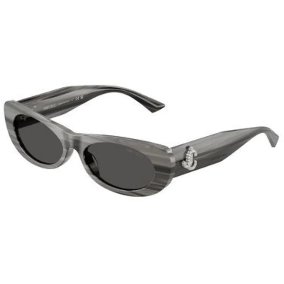 Jimmy Choo JC 5038 BU Striped Black / Dark Grey 506387 Size 54 Sunglasses
