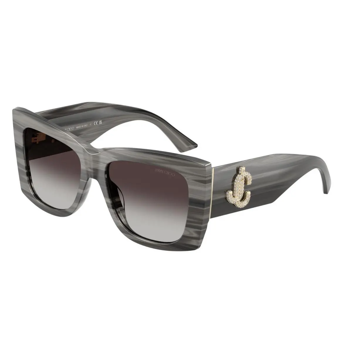 JC 5036 BF Striped Black / Gradient Gray 50638G Size 54 Sunglasses by Jimmy Choo
