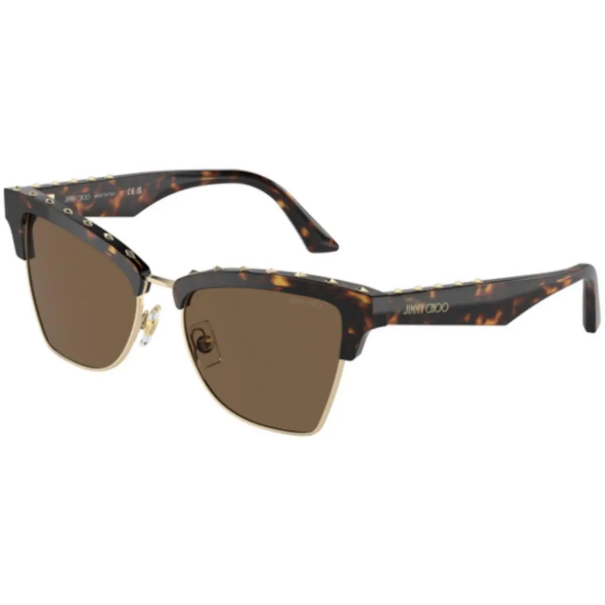 JC 5014 Havana/pale Gold / Dark Brown 500273 Size 54 Sunglasses by Jimmy Choo