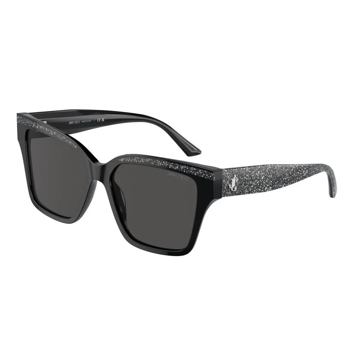 Jimmy Choo JC 5003 F Black/glitter Dark Grey 503687 Size 55 Sunglasses
