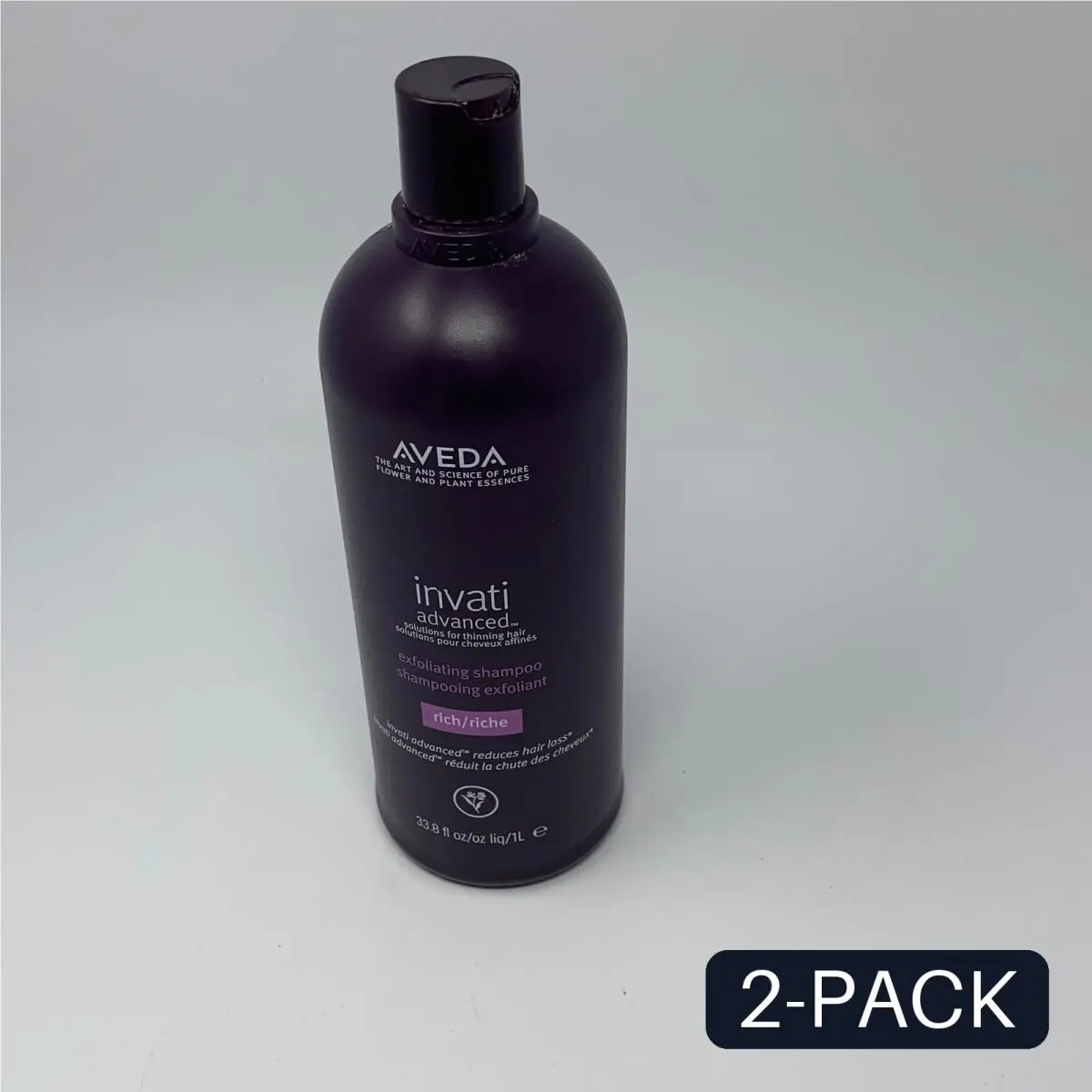 Invati Advanced Exfoliating Shampoo Rich 33.8oz 1L Purple - 2 Pack by Aveda