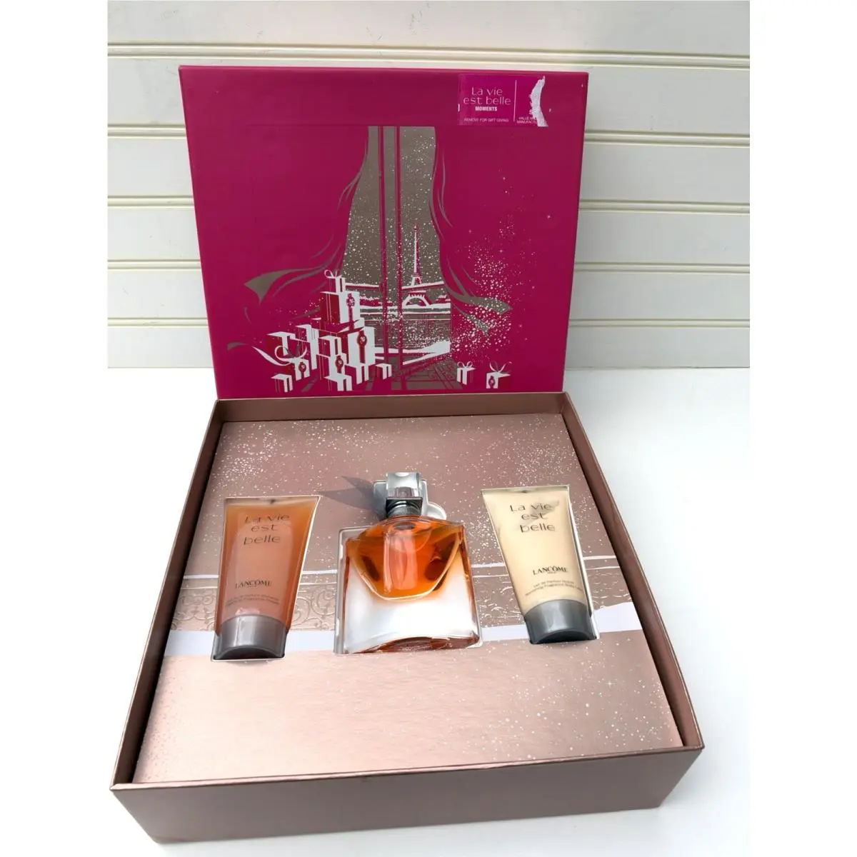 Lancome LA Vie Est Belle 3pc Gift Set 1 oz Edp +body Lotion Shower Gel 1.7oz