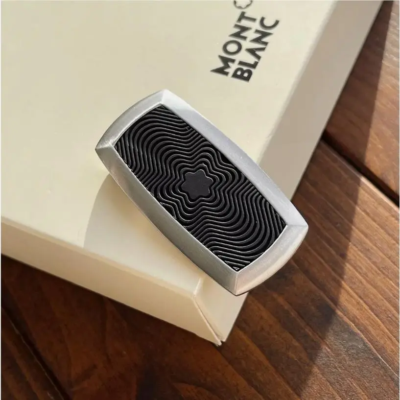 Montblanc Money Clip Stainless Steel Silver Logo Slim Wallet Gift For Men