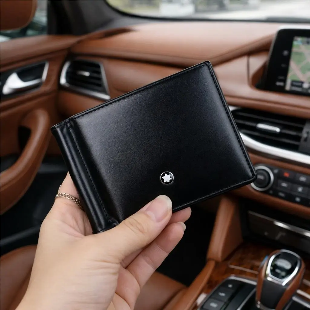 Montblanc MB5525 Meisterstuck Wallet Money Clip - Black Leather 6CC Box