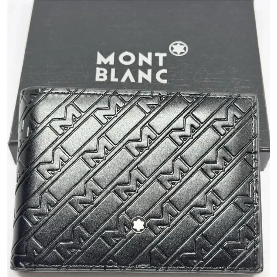 Montblanc Extreme 3.0 Black Leather Bifold Wallet Men`s Embossed Luxury Gift
