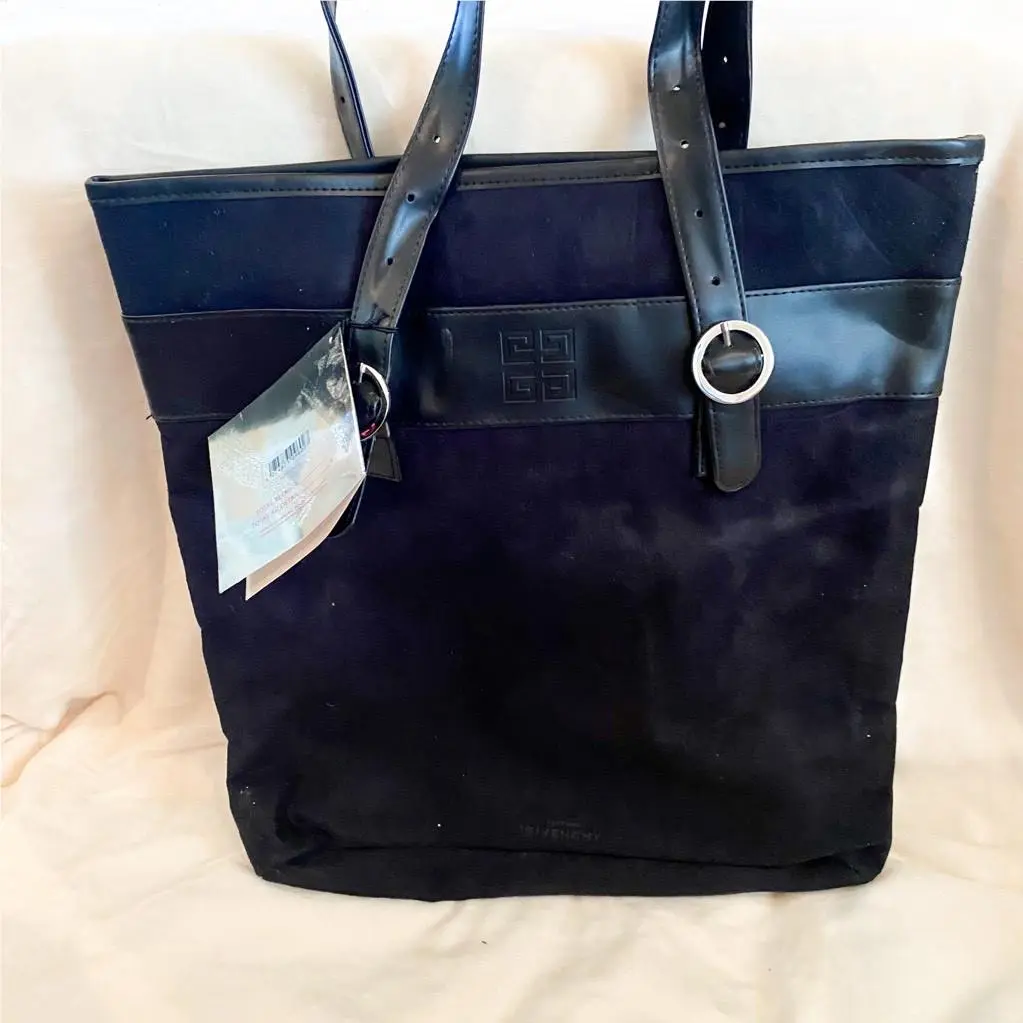 Parfums Womens Shoulder Bag Black Suede Bucket Dual Handle M by Givenchy