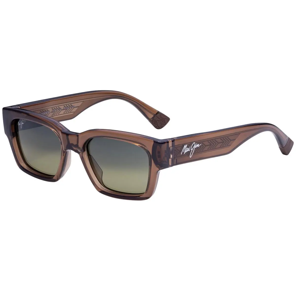 Kenui Polarized Transparent Brown Square Sunglasses - HTS642-01A Italy by Maui Jim