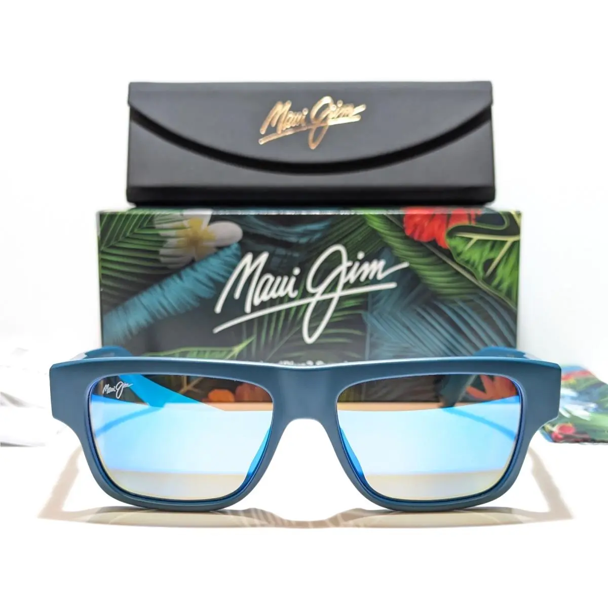 Kokua Matte Blue w/ Polarized Blue Hawaii Lens Sunglasses B638-03 by Maui Jim