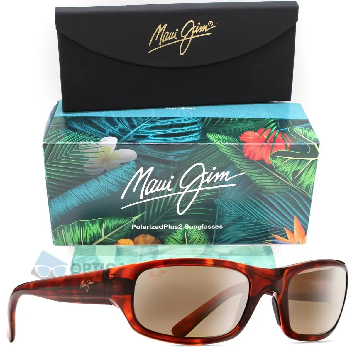 Stingray Polarized Wrap Sunglasses Tortoise H103-10 / MJ0103S-002 by Maui Jim
