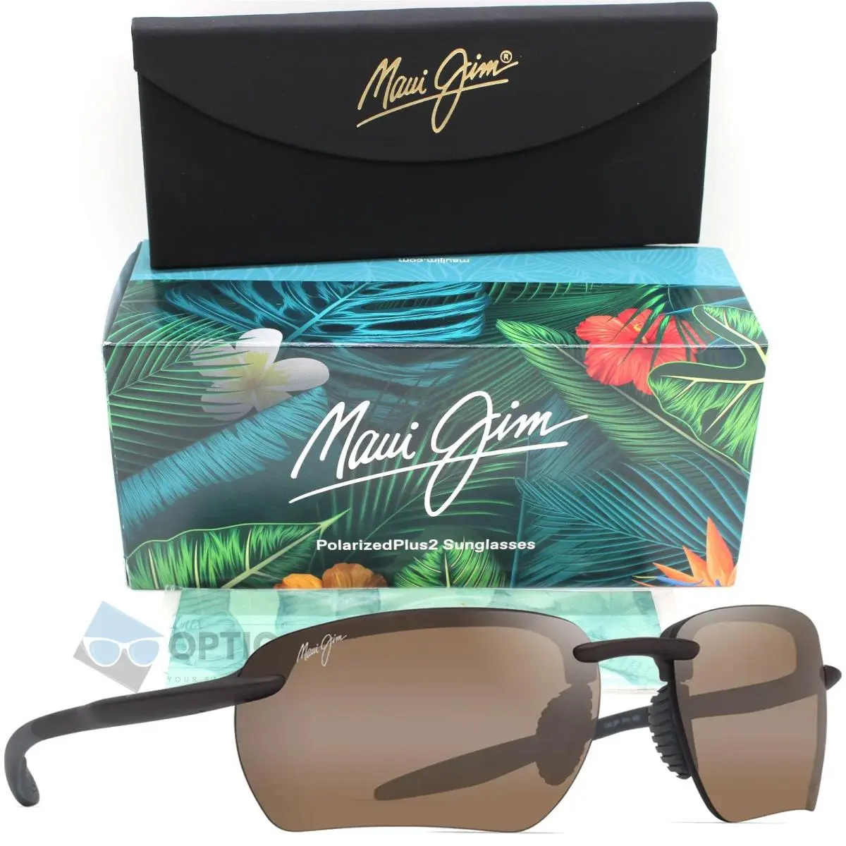 Ho`okipa Ultra G Polarized Sunglasses Metal Matte Brown MJ0336S-002 by Maui Jim