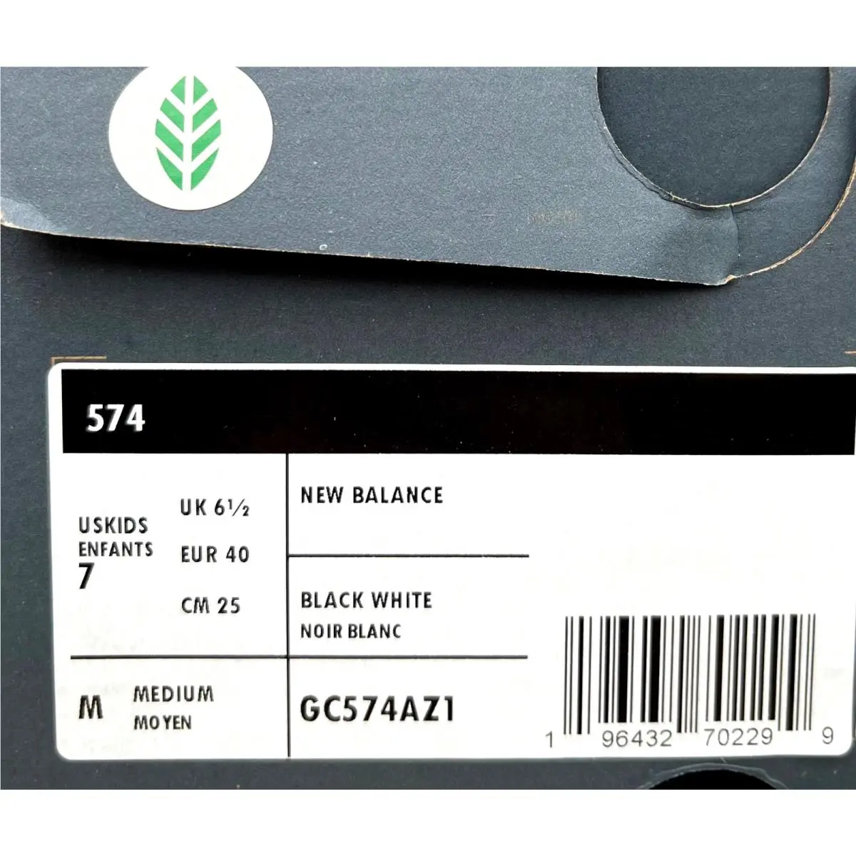 New Balance shoes - New Balance 574 - GC574AZ1 - Black/White (UPC: 196432702299) 6