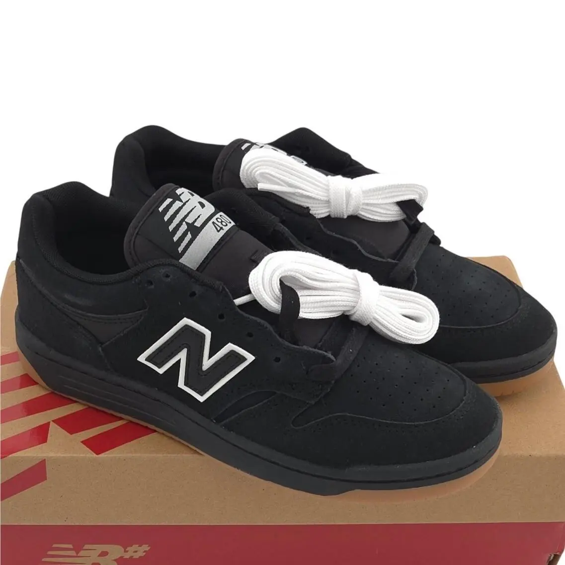 New Balance Numeric 480 Sneaker Women 7 Wide Men 5.5D Black White Skate Shoe New
