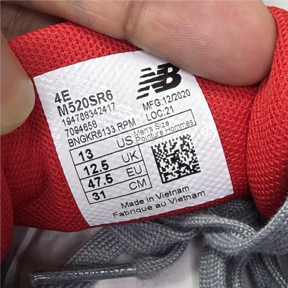 New Balance shoes - New Balance 520 - M520sR6 - Gray, Manufacturer: Gray/Red 7