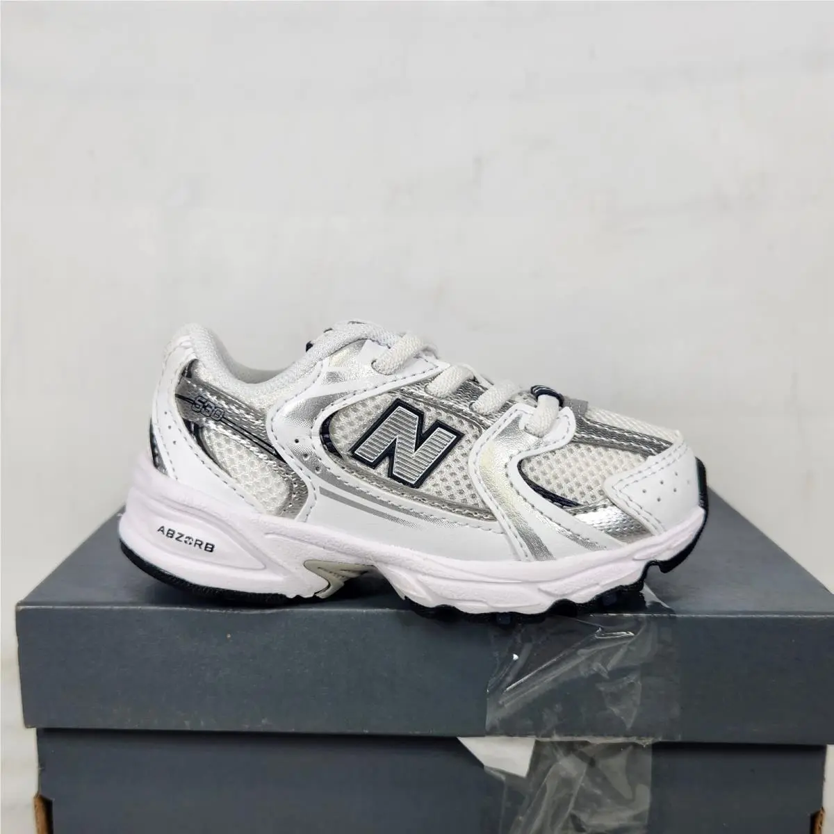 New Balance 530 Bungee Lace Toddler Size 7 Blue Grey Running Sneakers