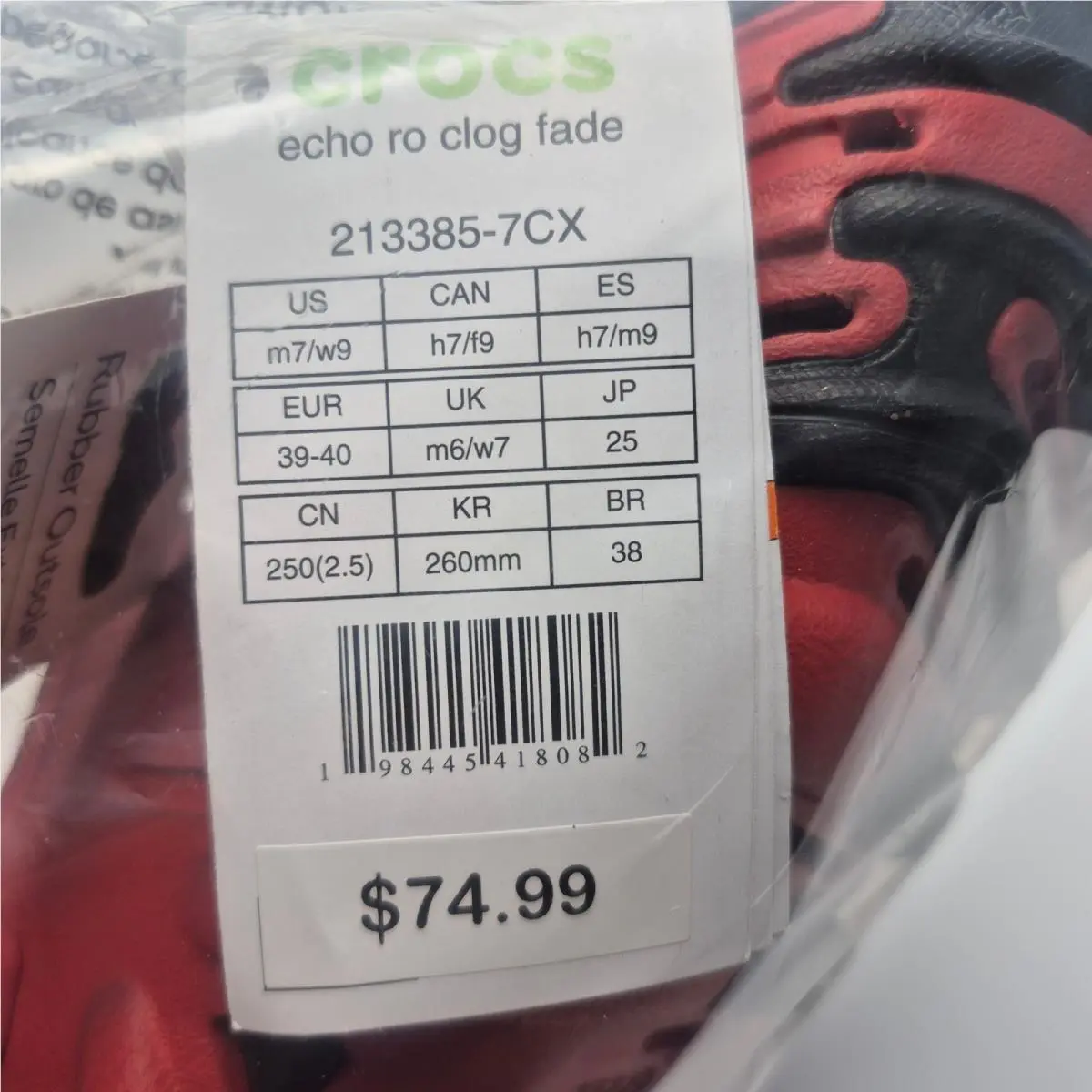 Crocs shoes - 213385-7CX - 213385-7CX - Red (UPC: 198445418082) 0